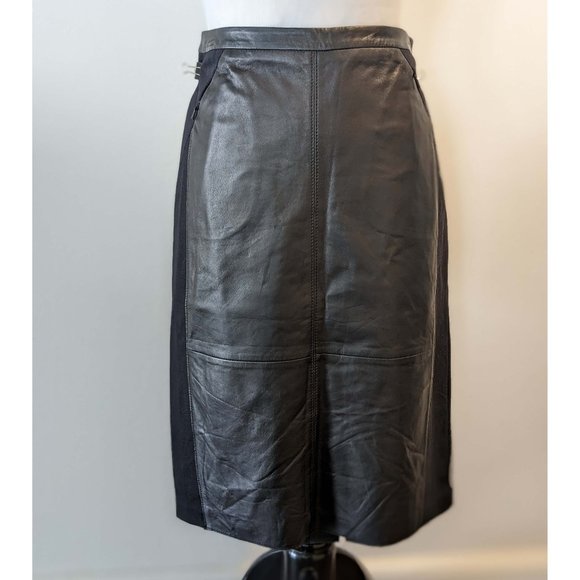 Halogen Faux leather and fabric pencil skirt EUC - Picture 1 of 6